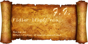 Fidler Ifigénia névjegykártya